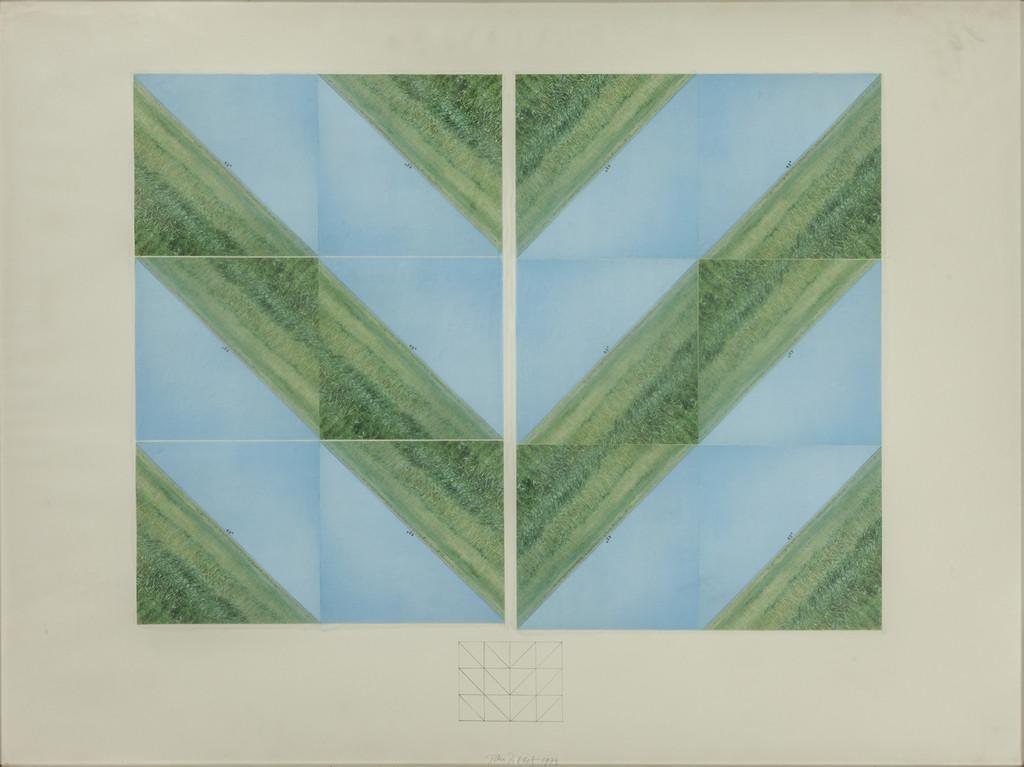 JAN DIBBETS (1941-) Senza titolo: JAN DIBBETS (1941-) Senza titolo 1973 tecnica mista su carta cm 75x101 firmato e datato in basso al centro Untitled 1973 mixed media 29,52x39,76 in signed and dated lower center