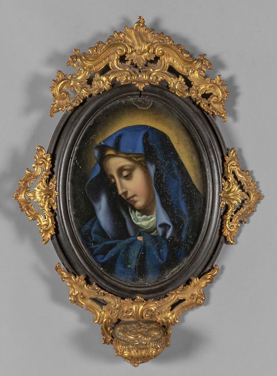 "Madonnina orante" olio su rame di forma ovale (1 of 1)