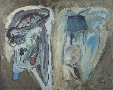 JACQUES DOUCET (1924-1994) Rue de: JACQUES DOUCET (1924-1994) Rue de Bergamasques olio su tela cm 73x92 firmato in basso a destra firmato e titolato sul retro provenienza: Galleria Rinaldo Rotta, Genova Rue de Bergamasques oil on canva