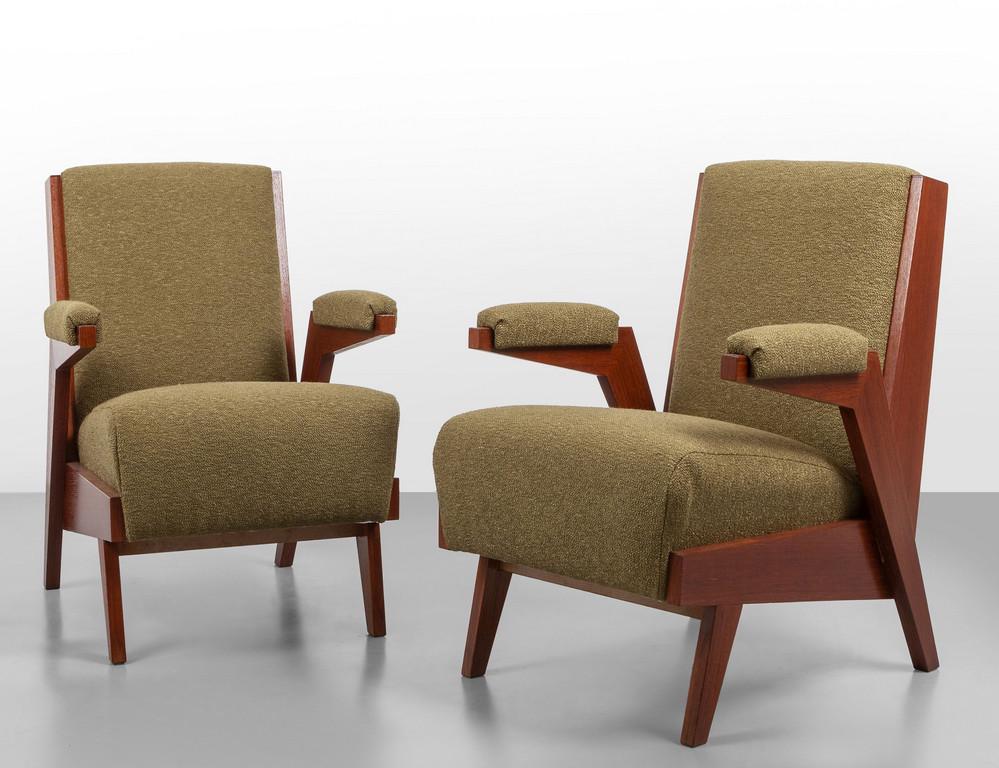 DUE POLTRONE, anni '50.  Legno di teak, parti (1 of 1)