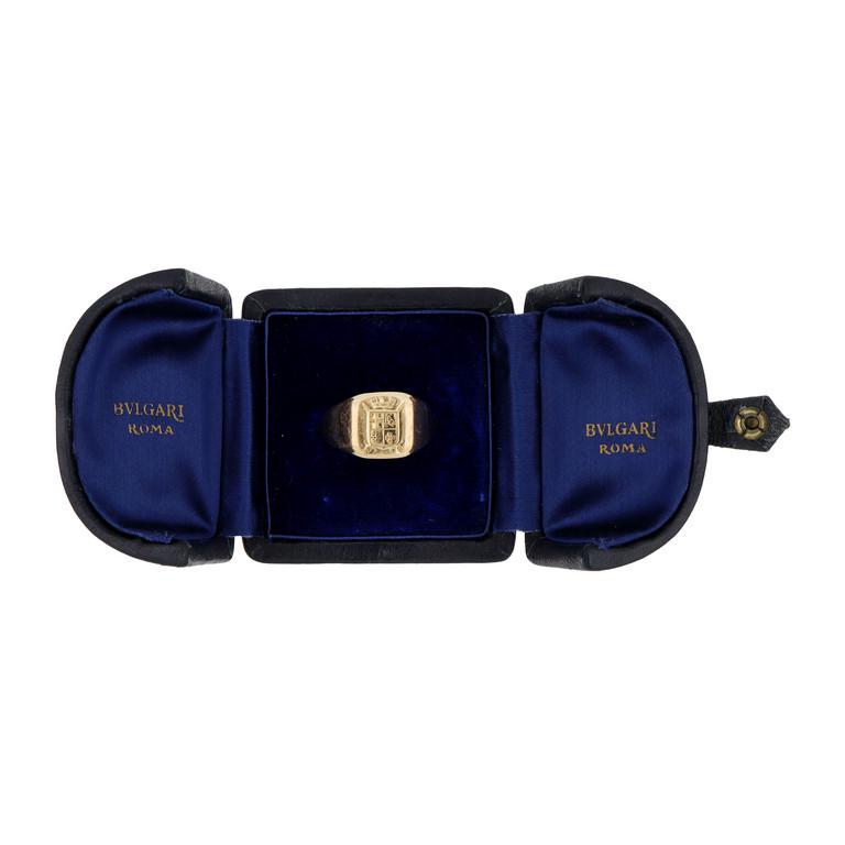 BULGARI, anello da uomo Chevallier in oro giallo (1 of 1)