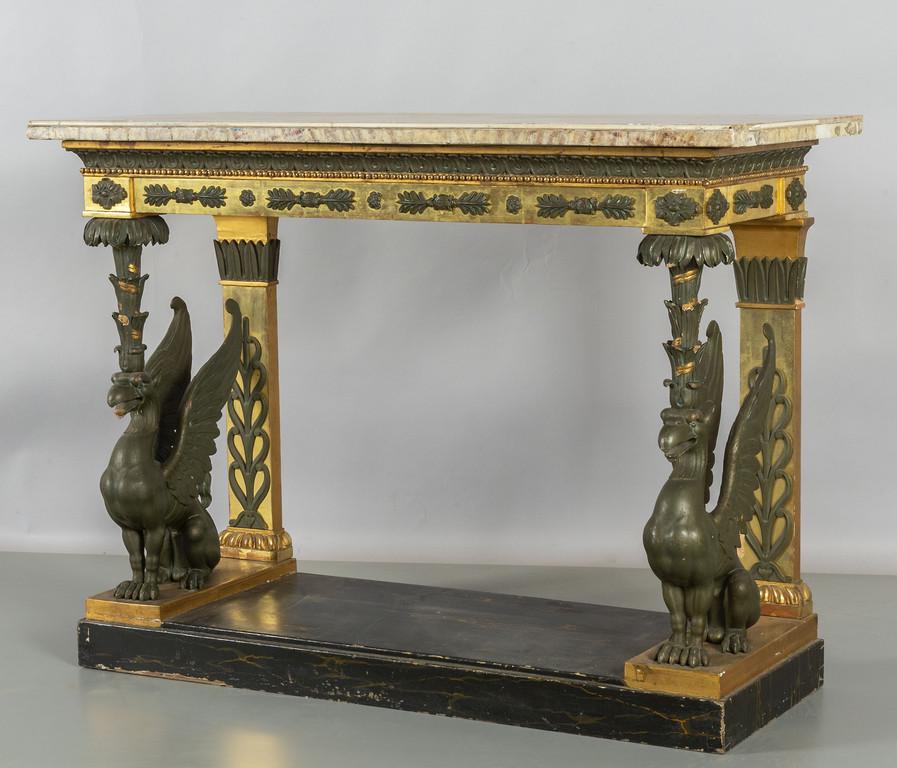 Console Impero in legno intagliato, laccato e (1 of 2)