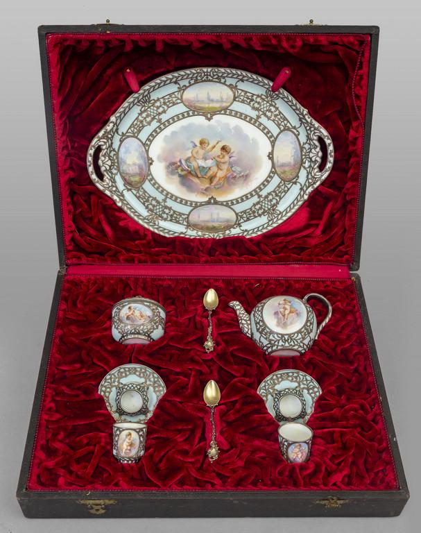 Servizio tete a tete in porcellana di Dresda (1 of 5)