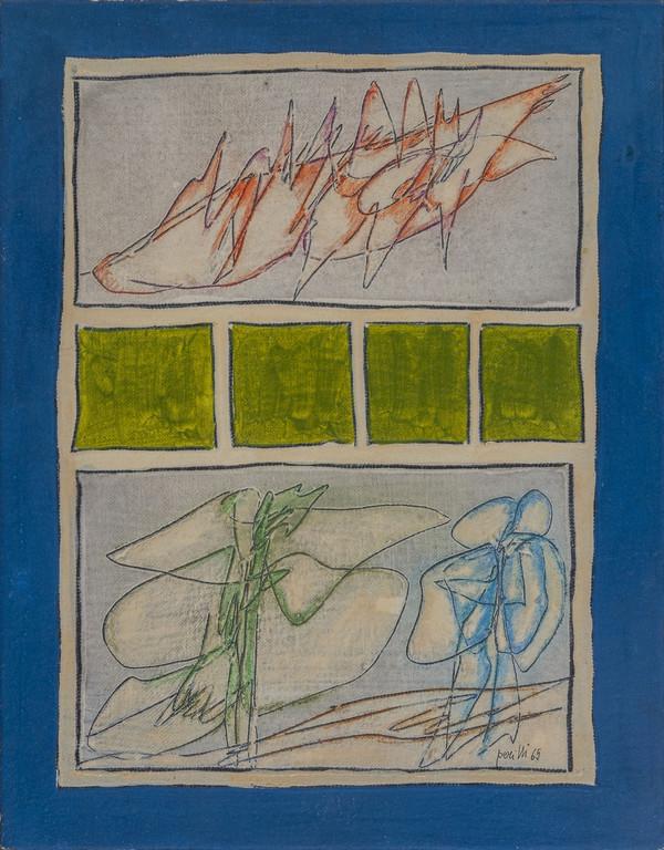 ACHILLE PERILLI (1927-2021) Gli autofagi: ACHILLE PERILLI (1927-2021) Gli autofagi 1965 olio su tela cm 45x35 firmato e datato in basso a destra firmato, datato e titolato sul retro sul retro: etichetta della Galleria Rotta, Genova Opera inse