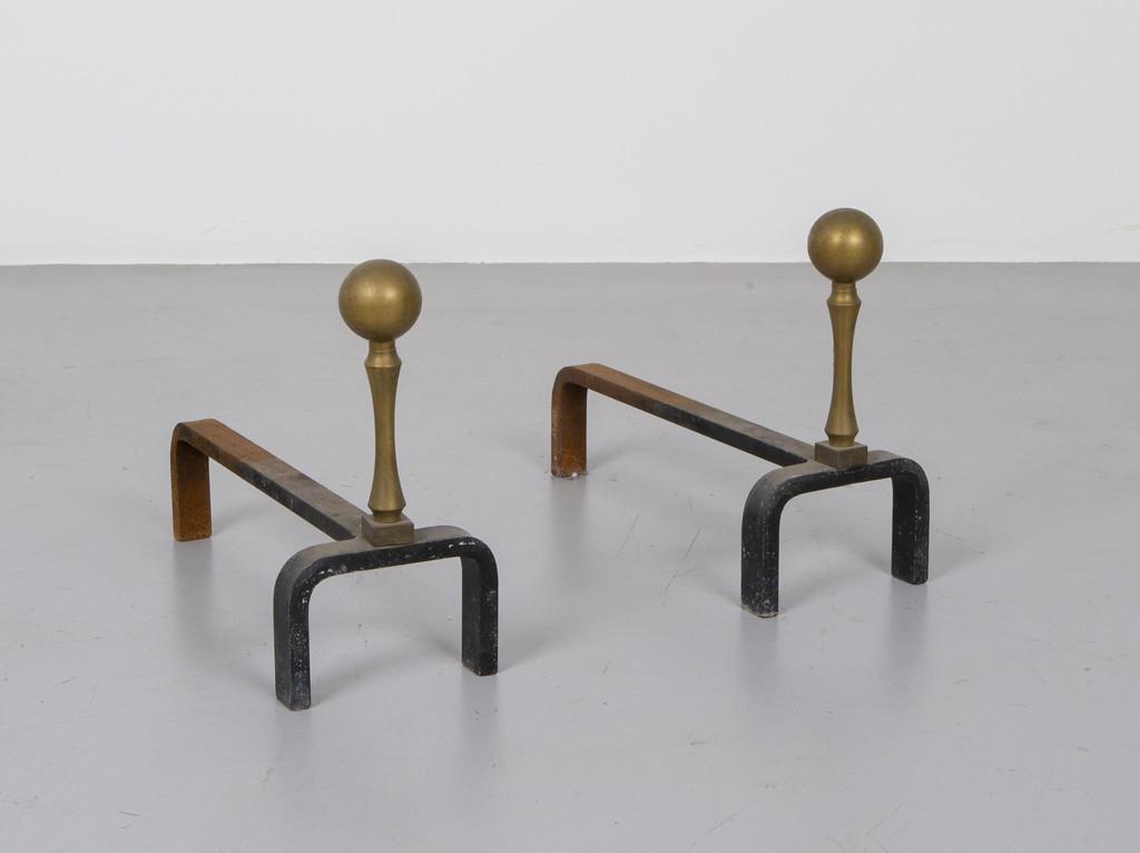 UNA COPPIA DI ALARI, anni '60.  Acciaio, (1 of 1)