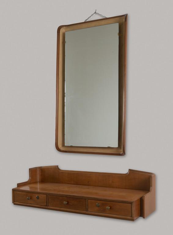 UNA CONSOLE PENSILE CON SPECCHIERA, anni '60. (1 of 1)