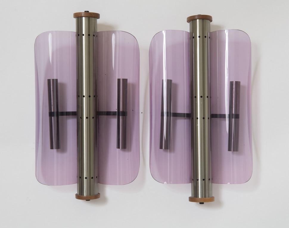 DUE LAMPADE DA PARETE, anni '60.  Acciaio (1 of 1)