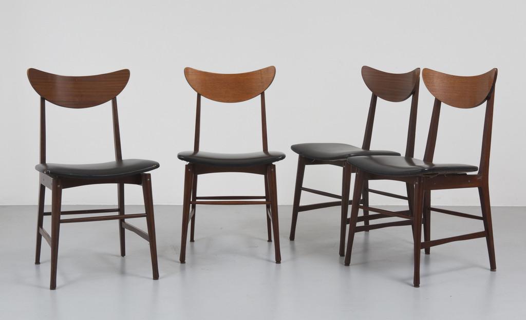 QUATTRO SEDIE, anni '60.  Legno di mogano, (1 of 1)
