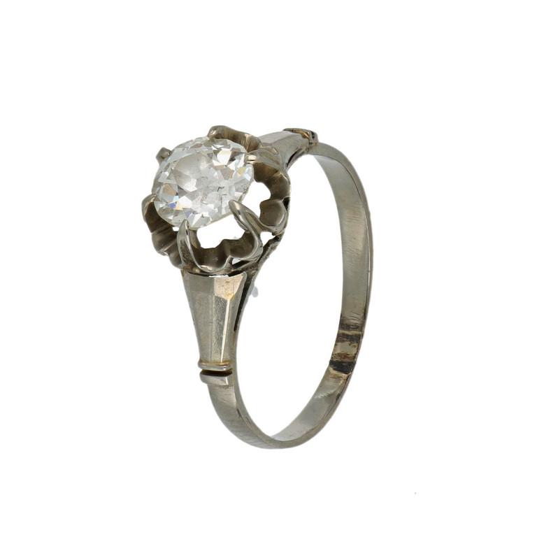Anello in oro bianco con diamante taglio antico (1 of 1)
