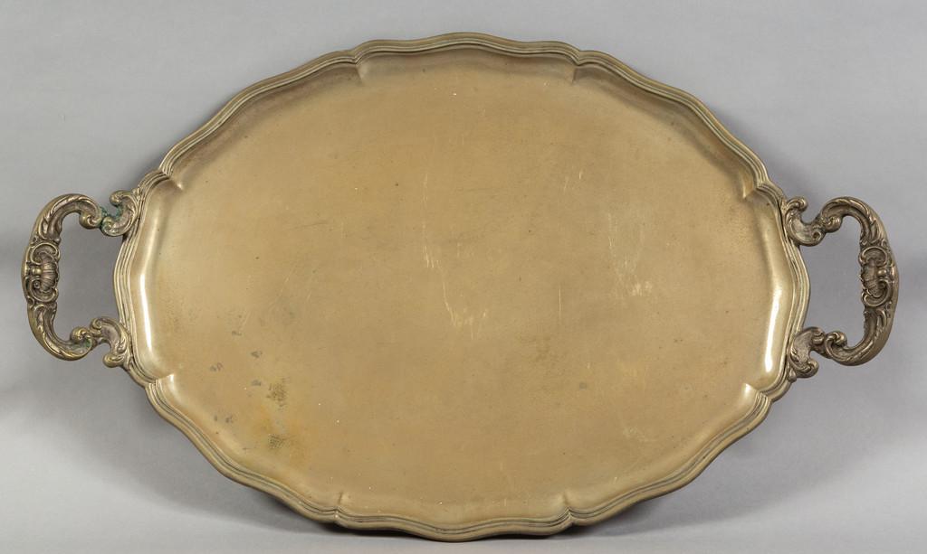 Grande vassoio ovale in argento con (1 of 1)