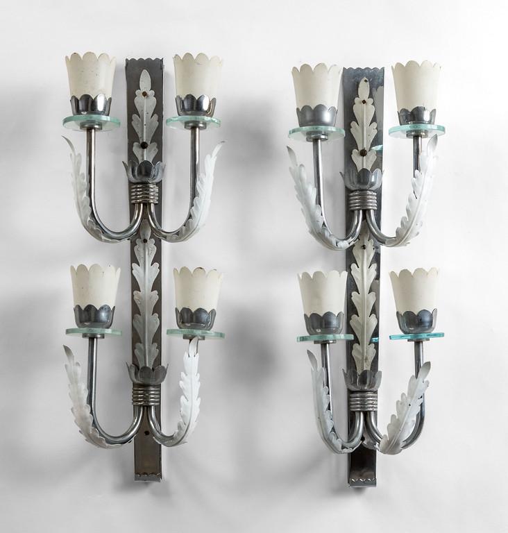 DUE LAMPADE DA PARETE, anni'40.  Ottone (1 of 2)