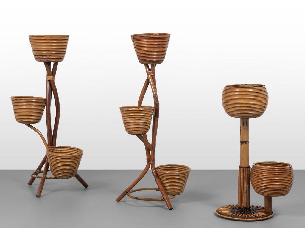 TRE FIORIERE, anni '60.  Malacca, giunco e (1 of 1)