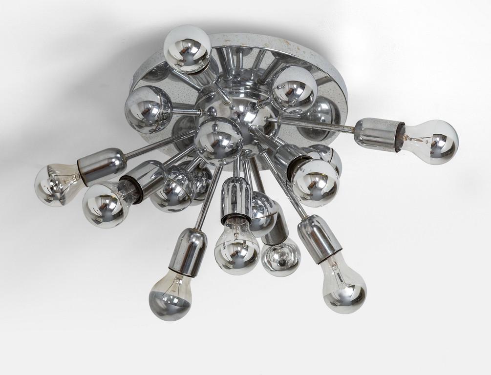 UNA PLAFONIERA, anni '70.  Acciaio cromato, (1 of 1)