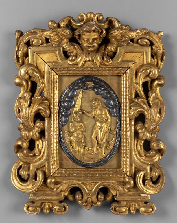 Placca devozionale in argento ed argento dorato (1 of 2)