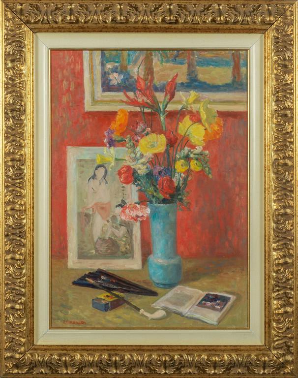 EMANUELE RAMBALDI (1903-1968) Natura: EMANUELE RAMBALDI (1903-1968) Natura morta olio cm.49x70 f.to in b. a s.