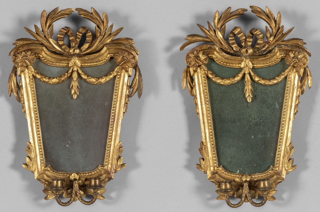 Coppia di ventoline in legno intagliato e dorato (1 of 1)