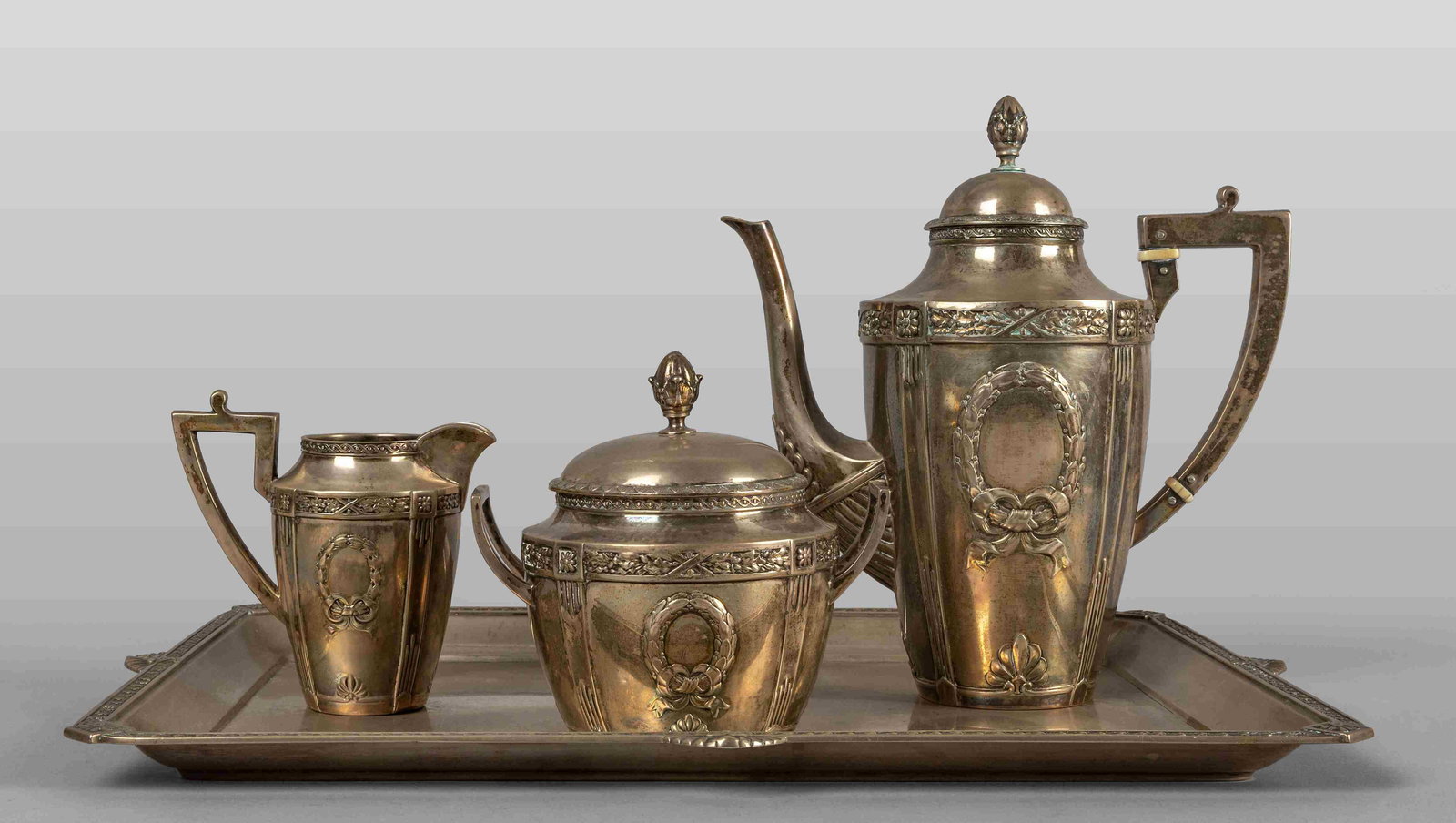 Servizio da thÃ¨ in argento composto da tre pezzi (1 of 1)