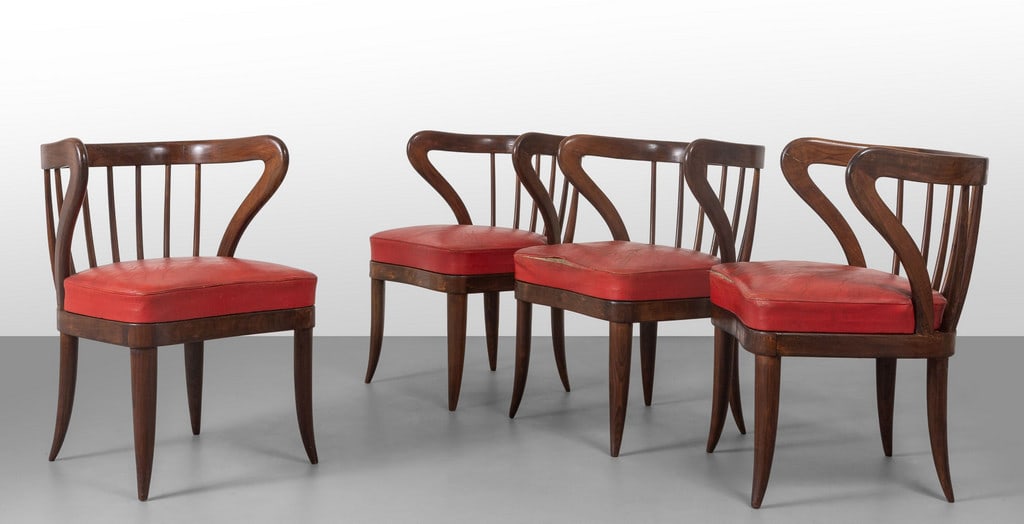 QUATTRO POLTRONCINE, anni '50.  Legno di (1 of 1)