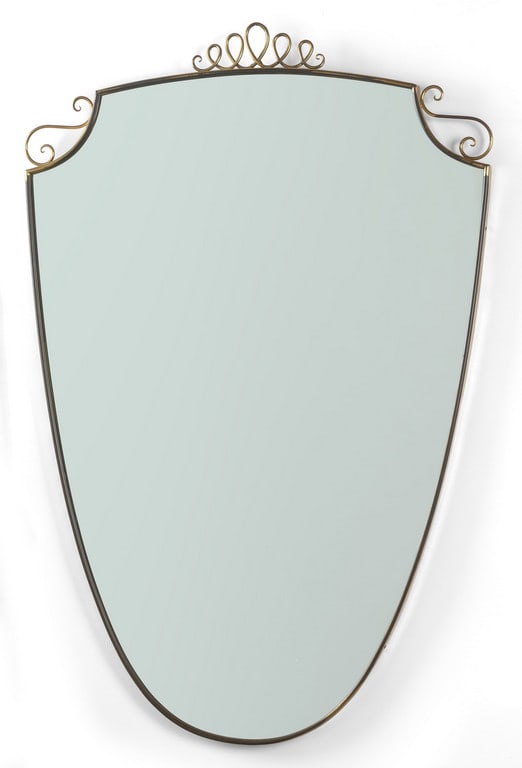 UNO SPECCHIO DA PARETE, anni '50.  Ottone, (1 of 1)