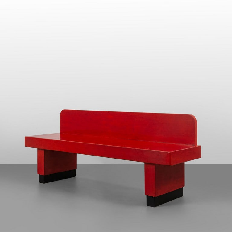 UNA PANCA, anni '30.  Legno tinto (1 of 2)