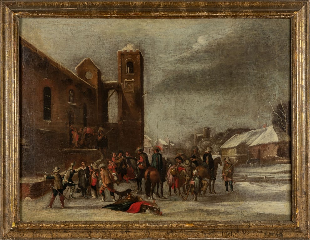 Scuola fiamminga sec.XVII "Assalto all'Abbazia (1 of 2)