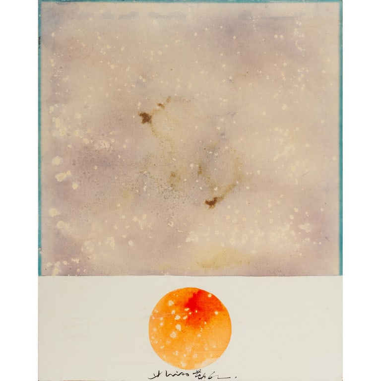 HSIAO CHIN (1935-2023) Orizzonte 1961: HSIAO CHIN (1935-2023) Orizzonte 1961 acrilico e tecnica mista su tela cm 75x60 firmato e datato in basso al centro certificato di autenticità su fotografia rilasciato da Hsiao Chin Art Foundation, T