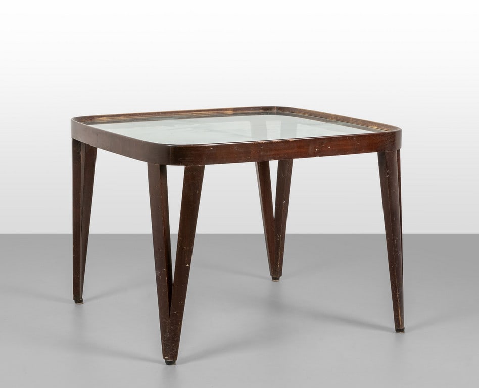 UN TAVOLINO, anni '50.  Legno tinto (1 of 2)