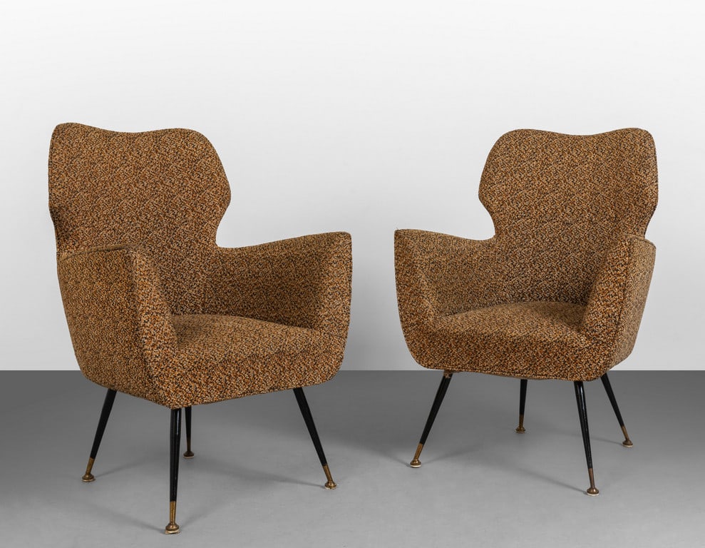 DUE POLTRONE, anni '50.  Struttura in legno, (1 of 1)