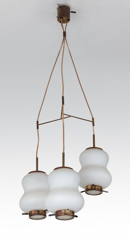 UNA LAMPADA A SOSPENSIONE, anni '60.  Ottone, (1 of 1)
