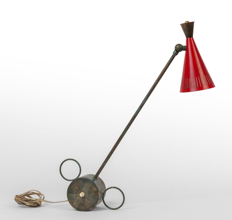 UNA LAMPADA DA TAVOLO, anni '50.  Ottone, (1 of 1)