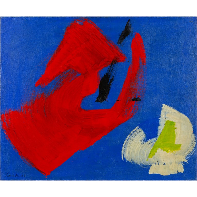 GERARD SCHNEIDER (1896-1986) GERARD SCHNEIDER: GERARD SCHNEIDER (1896-1986) GERARD SCHNEIDER Senza titolo 1968 olio e sabbia su tela cm 54x65 firmato e datato in basso a sinistra Untitled 1968 oil and sand on canvas 21,25x25,59 in signed and dated