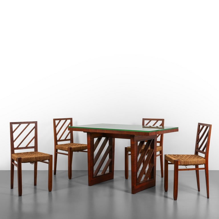 UN TAVOLO E QUATTRO SEDIE, anni '50.  Tavolo (1 of 7)