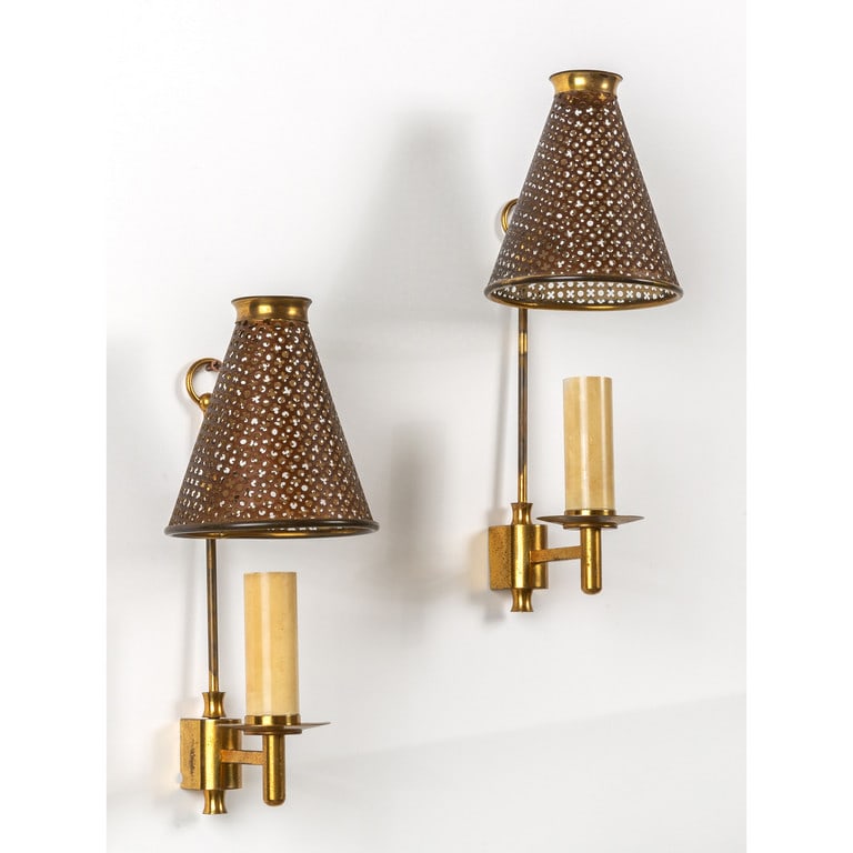 DUE APPLIQUES, anni '50.  Ottone, alluminio (1 of 2)