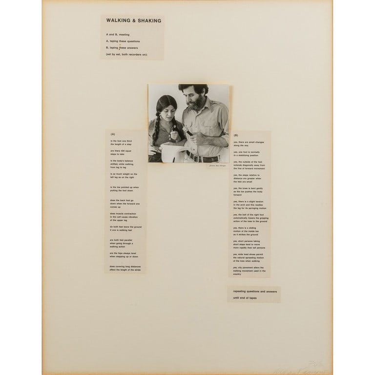 ALLAN KAPROW (1927-2006) Lotto di quattro: ALLAN KAPROW (1927-2006) Lotto di quattro opere Lot of four works Rates of exchange 1975 4 foto con testo cm 56x44 (cad.) firmate e datate in basso a destra firmate, datate e titolate sul retro sul re