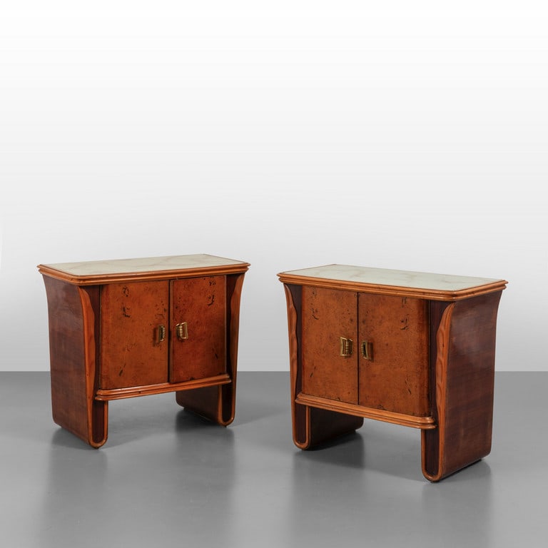 DUE COMODINI, anni '50.  Legno di tuia, legno (1 of 3)