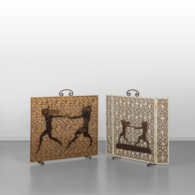 DUE PARAFUOCHI, anni '60.  Acciaio verniciato (1 of 2)