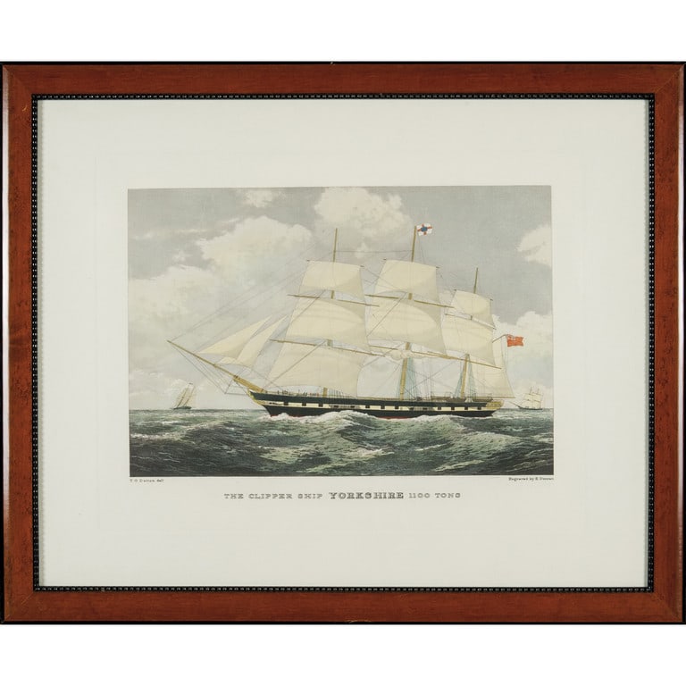 "Clipper ship Shannon e Yorkshire" coppia di: "Clipper ship Shannon e Yorkshire" coppia di stampe, Inghilterra sec.XIX