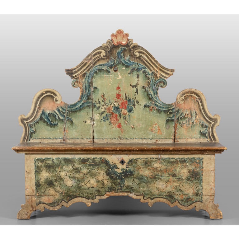 Cassapanca Luigi XIV in legno laccato in (1 of 3)