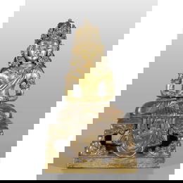 Amytaiu, scultura in bronzo dorato, Cina