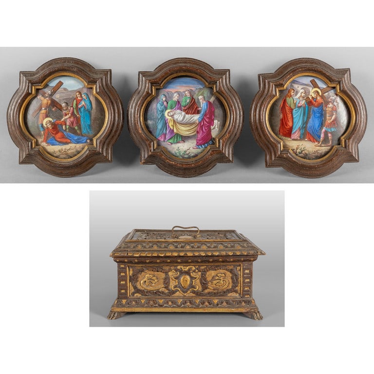 Tre smalti raffiguranti episodi della Via Crucis (1 of 4)