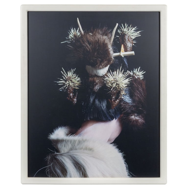 MATTHEW BARNEY (1967-) Drawing restraint 9:: MATTHEW BARNEY (1967-) Drawing restraint 9: Occidental Guest (bride) 2005 c-print in telaio di plastica autolubrificante cm 134,5x109,2x3,8 esemplare 4/6+1 PA firmato e datato sul retro sul retro: eti