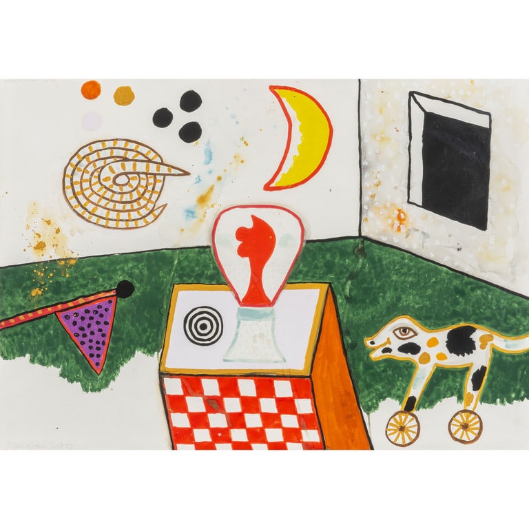 ALAN DAVIE (1920-2014) Magic Camp n.16: ALAN DAVIE (1920-2014) Magic Camp n.16 1972 tecnica mista su carta cm 58x83 firmato e datato in basso a sinistra titolato in alto a sinistra Magic Camp n.16 1972 mixed media on paper 22,83x32,67 in si