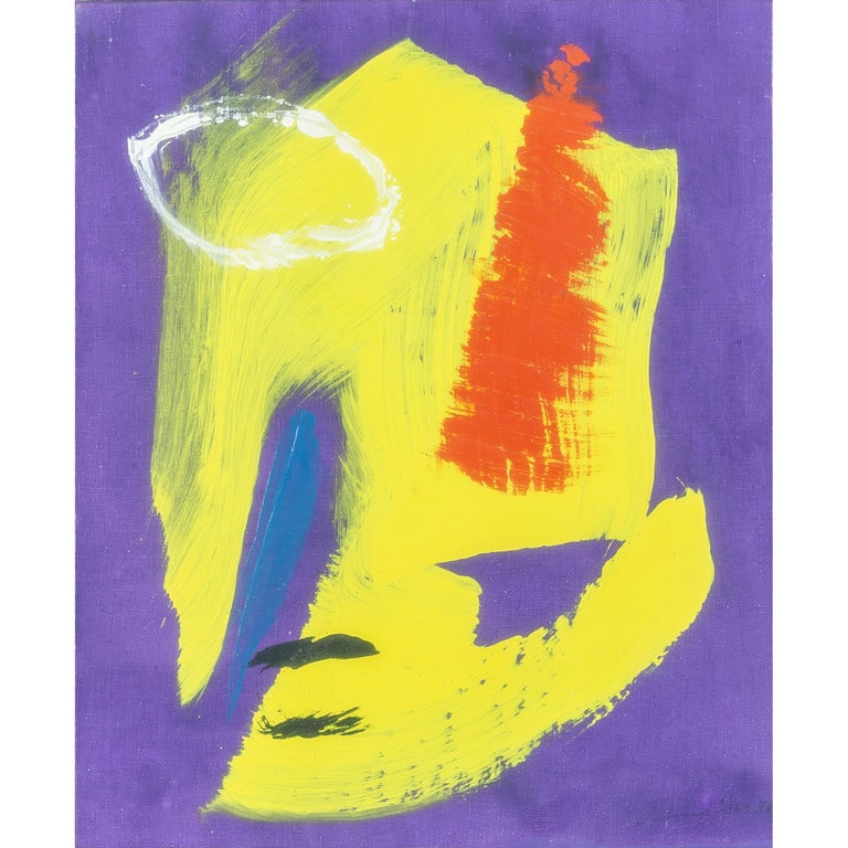 GERARD SCHNEIDER (1896-1986) Opus 100i: GERARD SCHNEIDER (1896-1986) Opus 100i 1970 olio su tela cm 46x38 firmato e datato in basso a destra sul retro: etichetta e timbro della Galleria Lorenzelli, Bergamo etichetta della Galleria Rotta, Ge