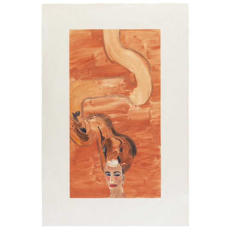 FRANCESCO CLEMENTE (1952-) Senza titolo: FRANCESCO CLEMENTE (1952-) Senza titolo (monotipo 61) 1986 olio su carta litografica cm 124x81 (foglio), cm 98x50 (immagine) sul retro: etichetta di Thomas Amman Fine Art, Zurigo etichetta di Sperone