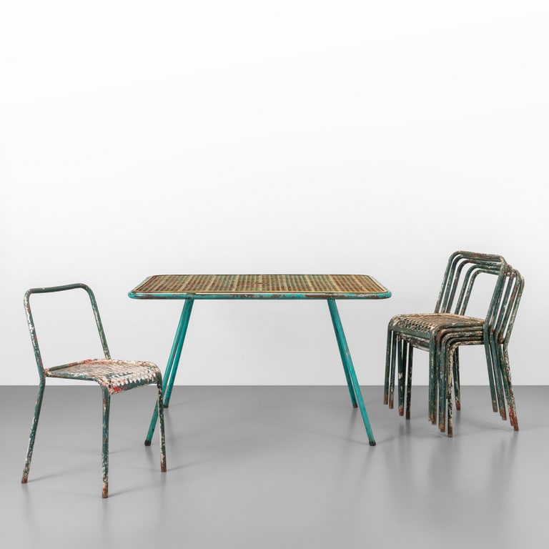 RENE' MALAVAL, anni 50. Sei sedie e un (1 of 2)