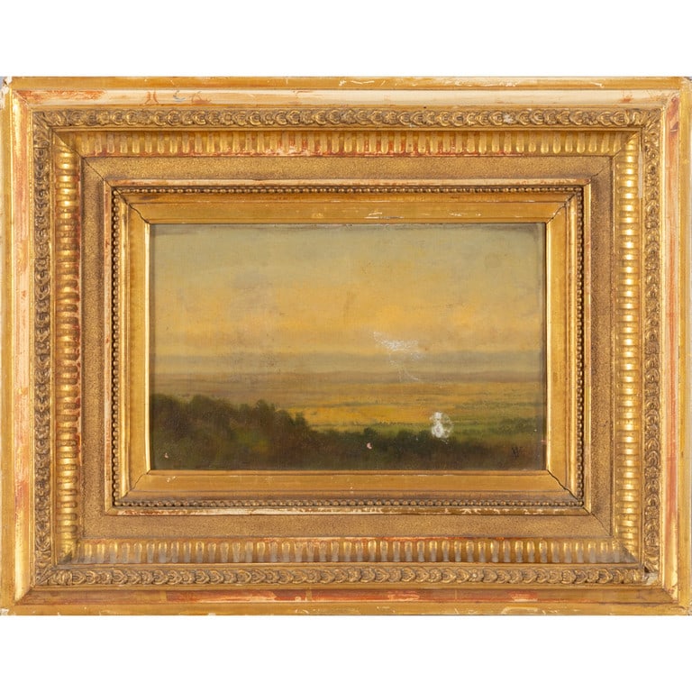 "Paesaggio" olio su cartone, cornice in legno (1 of 1)