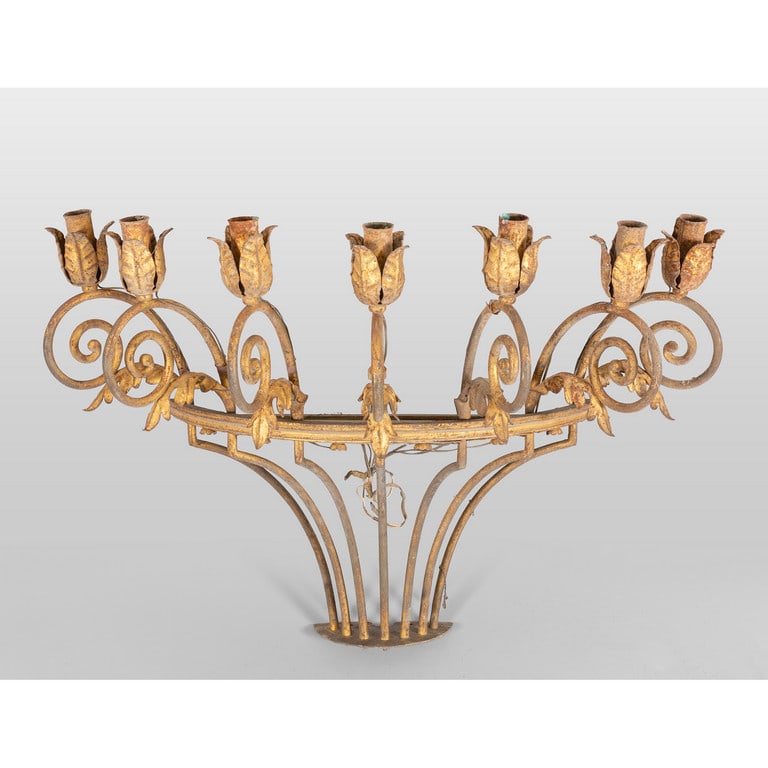 Grande aplique a mezza luna a sette luci in ferro (1 of 1)