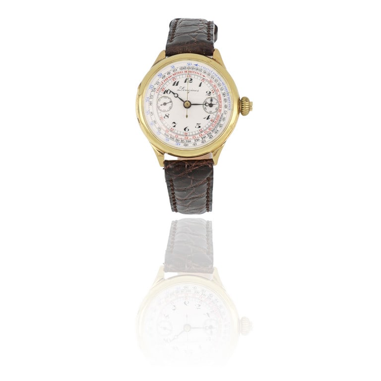 LONGINES - Stupendo orologio anni 20 animato dal: LONGINES - Stupendo orologio anni 20 animato dal famoso movimento meccanico a carica manuale calibro 13.33 con funzione cronometrica ad azionamento su monopulsante coassiale alla corona di carica. Tri