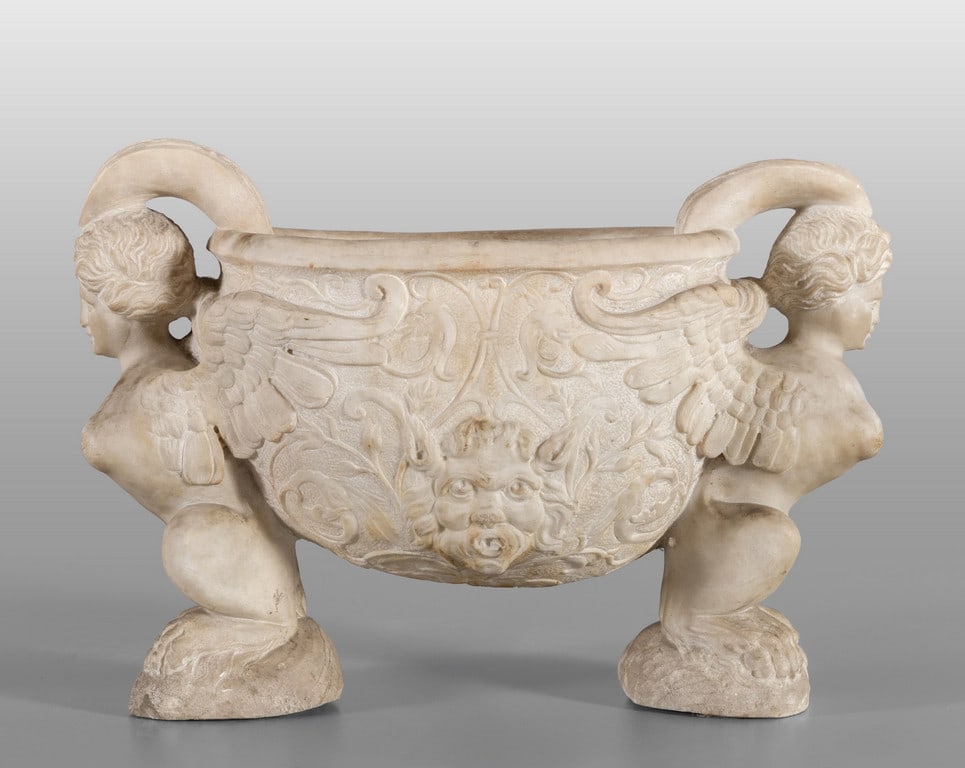 Vasca in marmo da centro finemente scolpita, due (1 of 3)