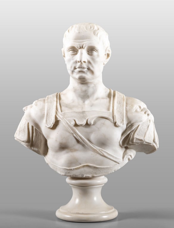 Giulio Cesare, busto in marmo statuario, (1 of 2)